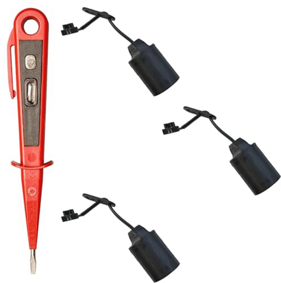 3-set E27 bouwfitting met VDE-spanningstester - 20 cm