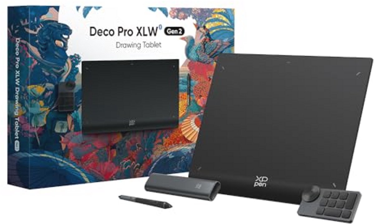 Grafisch tablet 15 inch - Digitale tekentablet met Bluetooth 5.0, 16K drukniveaus, voor Windows, macOS, Android en Linux
