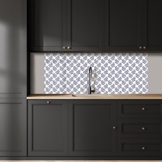 Keuken achterwand 200x80 cm - Spatscherm zelfklevend Oceaan - Koraal - Blauw - Wit - Muurbeschermer - Spatwand fornuis
