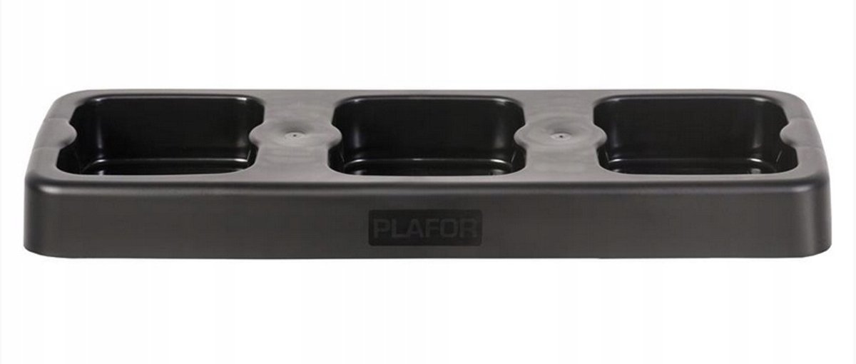 Plafor Standaard voor 3 Afvalbakken Fit Bin 75L - Zwart Plastic