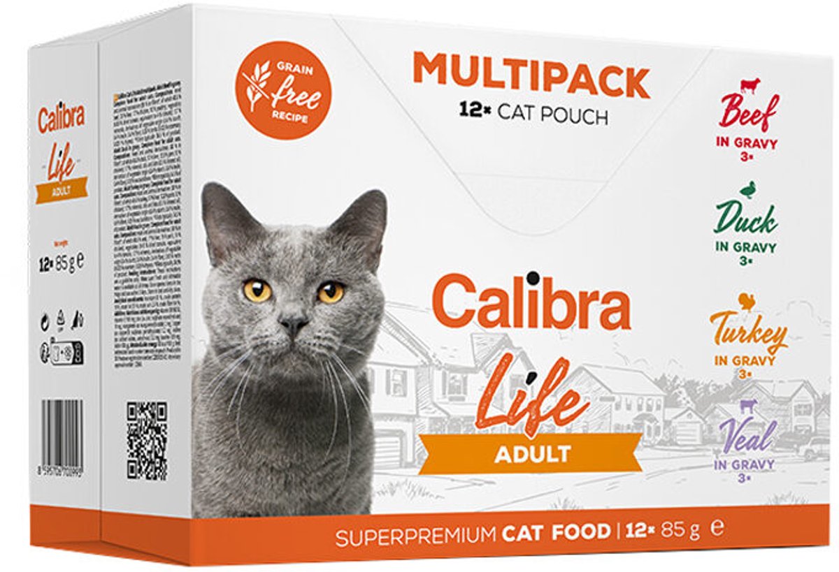 Calibra Calibra Cat Life Adult Natvoer - Kalkoen - 28 x 85 g