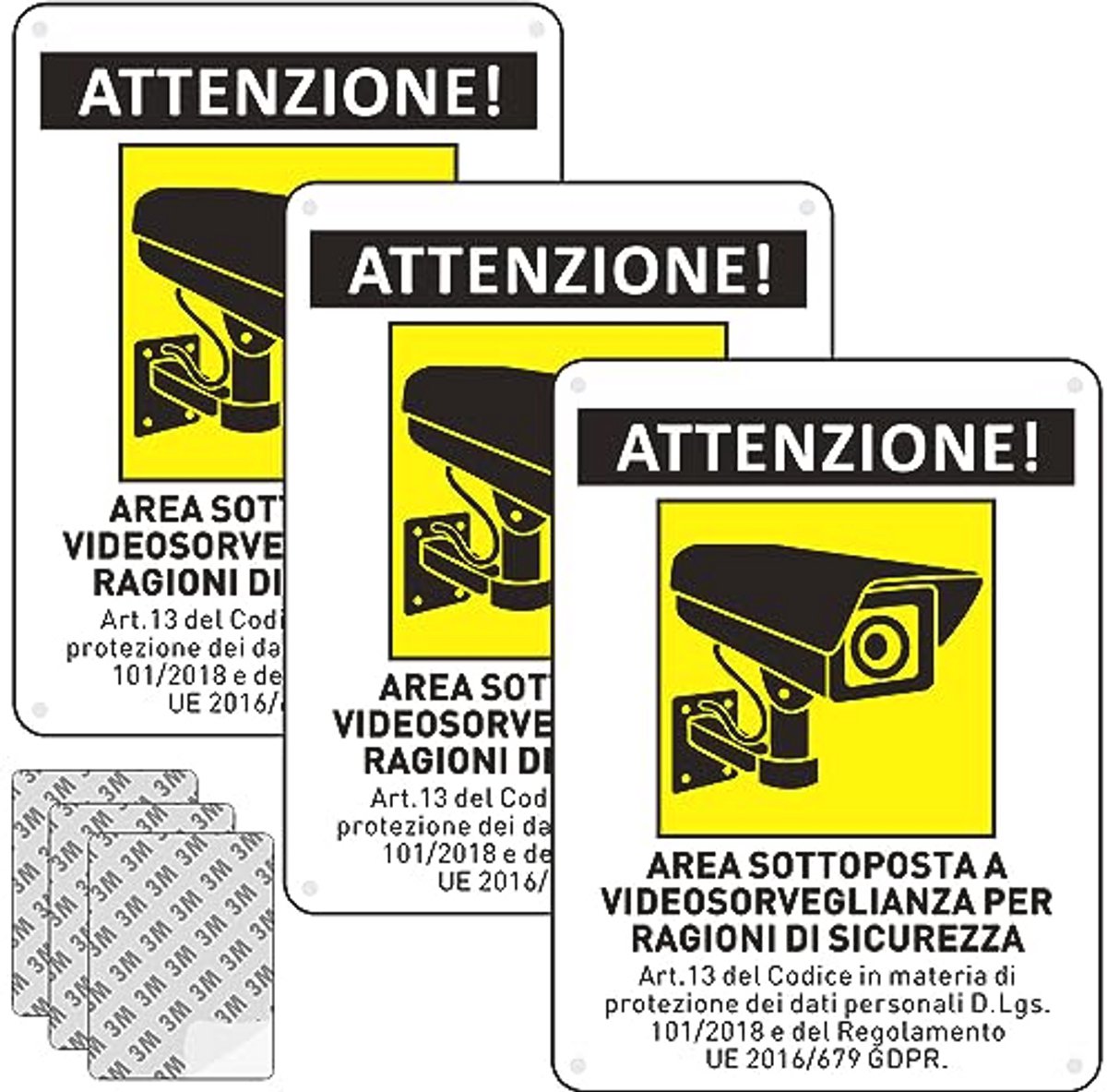 Waarschuwingsstickers voor cameratoezicht - Videobewaking sticker - 15 x 20 cm (3 stuks)
