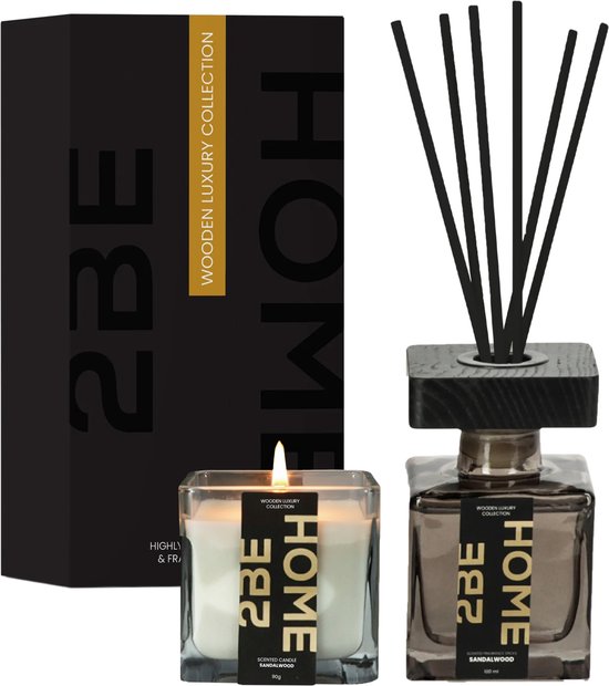2BEHOME Geurkaars & Geurstokjes Set