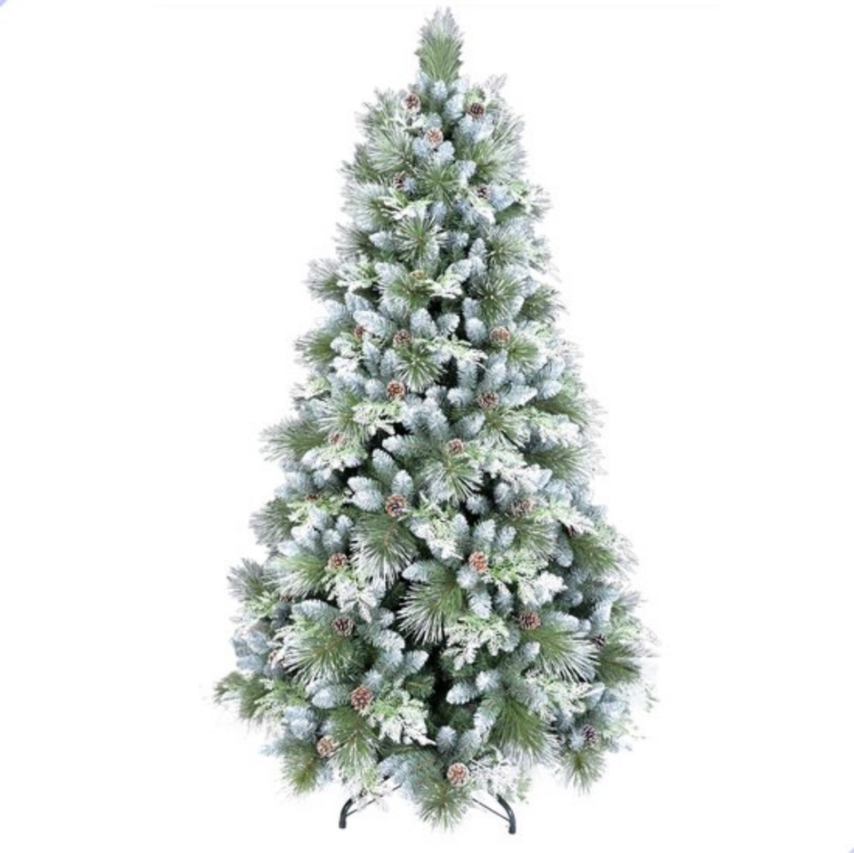 AG Kunstkerstboom met verlichting & kerstversiering - Sneeuw -210 cm - 1150 Takken - Zeer Dicht Takkenstelsel - 1 Taksoort - Eenvoudige Opbouw Zonder Gereedschap - Wit - Kunstkerstboom Net Echt - Volle Kerstboom – foto 2