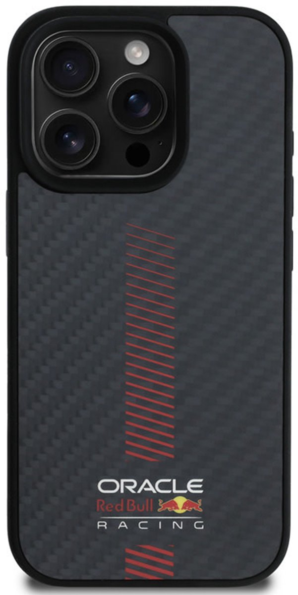 Red Bull Racing iPhone 16 Pro Backcover hoesje Magsafe - Carbon Fiber - Powerbar - Zwart van Red Bull Racing — afbeelding 3
