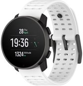 Siliconen bandje - geschikt voor Suunto 9 Peak (Pro) / Vertical / Race(2) / Run - gespsluiting met gaatjes - wit
