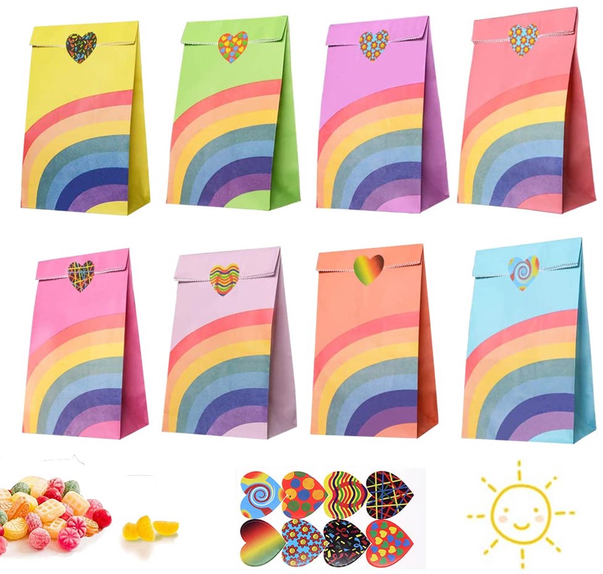 IMPERATORIS® Uitdeelzakjes met Strip/Stickers - Koekzakjes/Snoepzak/Geschenkzakjes - 40 stuks