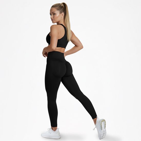 Shapetape High waist sportlegging - Maat XXL - Zwart - sportbroek - squat proof - sportkleding dames - Yoga kleding dames - hardloopbroek dames - yoga legging dames - Tiktok legging van Merkloos — afbeelding 2