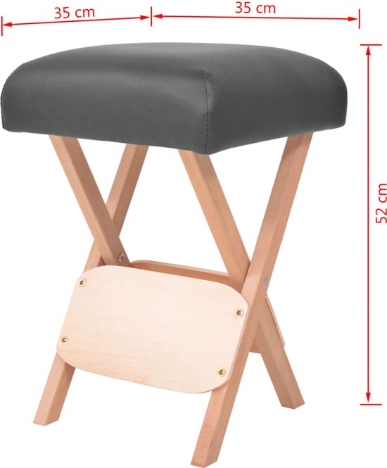 vidaXL - Massagekruk - met - 12 - cm - dikke - zitting - inklapbaar - zwart