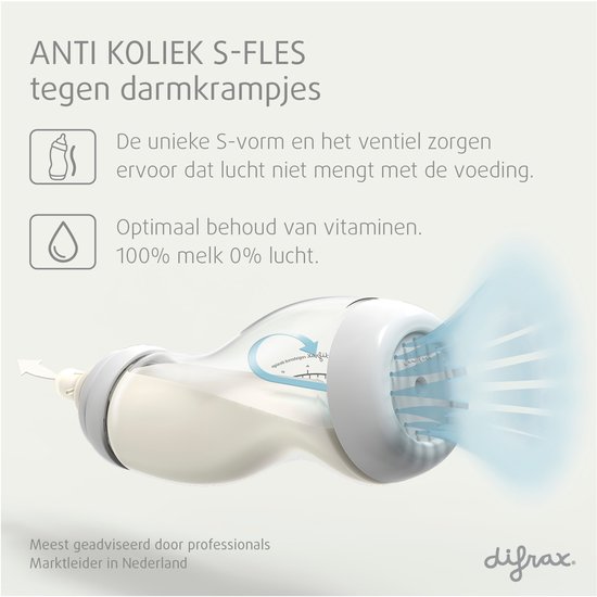 Difrax Anti-Colic S-babyfles Wide - 310 ml - 2 Stuks van Difrax — afbeelding 3