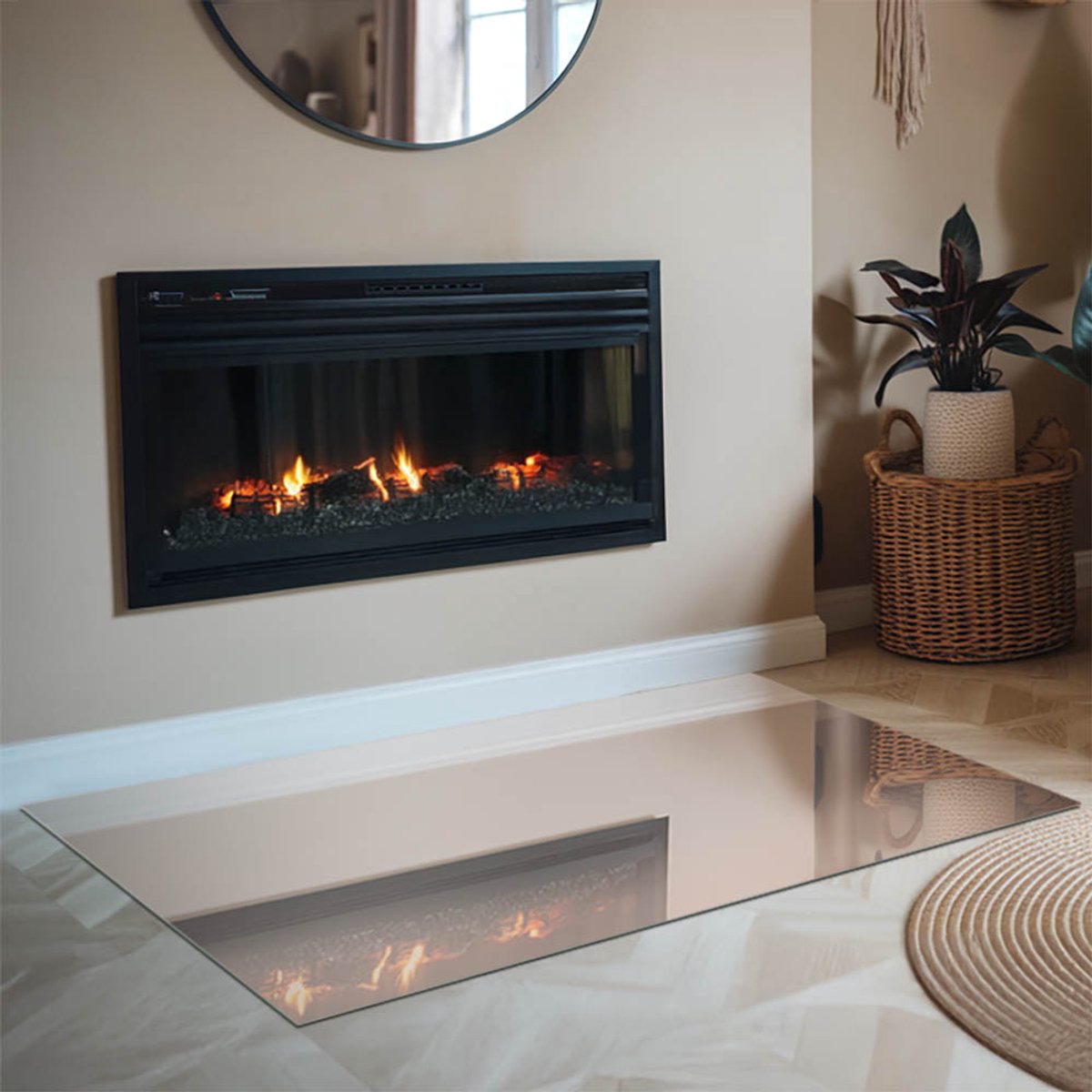 Coloray Vloerplaat Houtkachel - Vloerplaat Openhaard - 120 cm x 80 cm - Houtkachel Accessoires - Oranje Vloerplaat Kachel - Verwarmingsaccessoires - Plaat voor Onder Houtkachel - Open Haard Accessoires - Vloerplaat Voor Kachel
