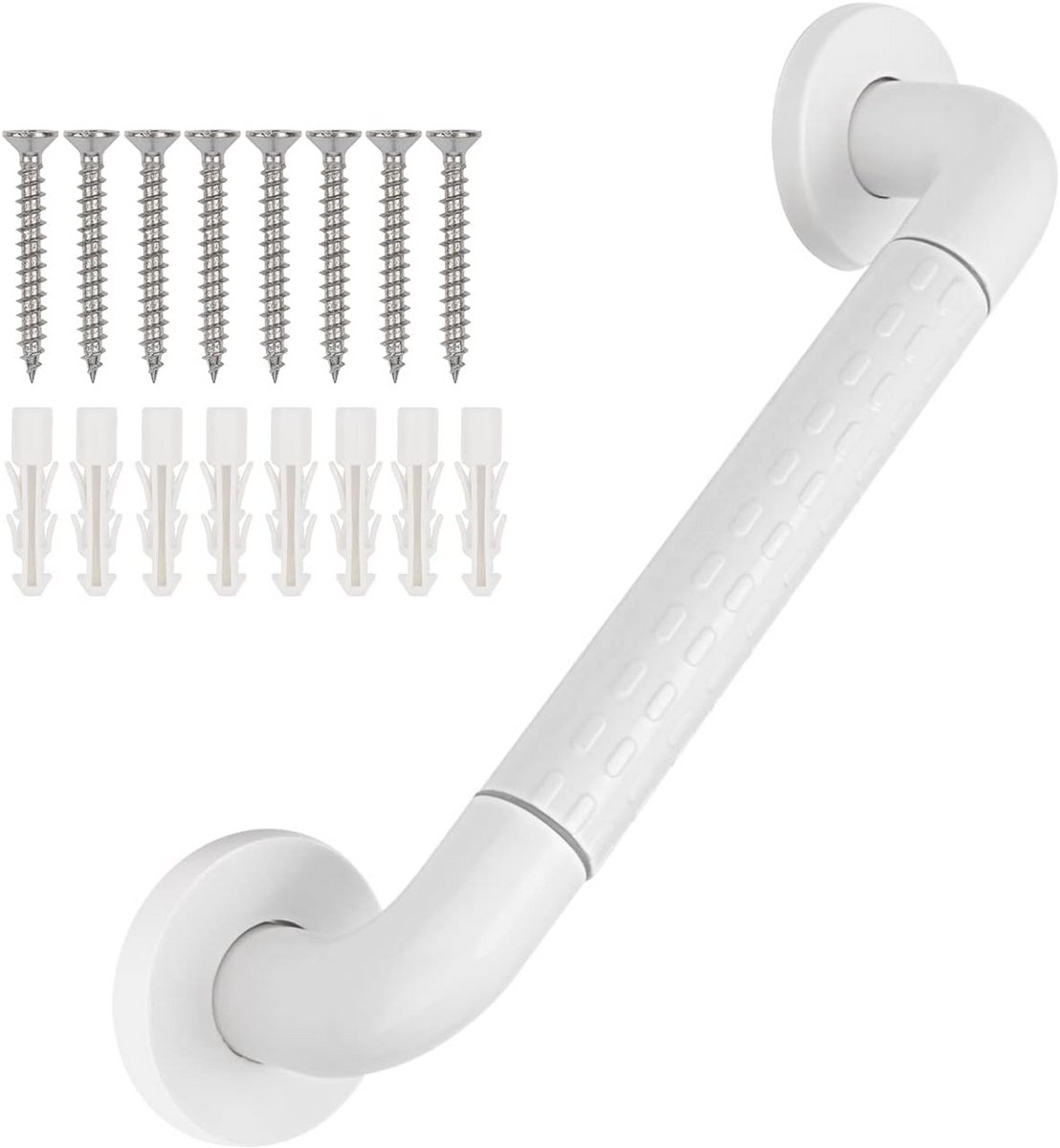 Veilige Grab Bars voor Badkuipen en Douches - Antislip Stevige Handgreep - Witte RVS Ondersteuningsrail voor Badkuip, Toilet, Keuken en Trappen - Voor Ouderen, Kinderen en Personen met Handicap - 40cm