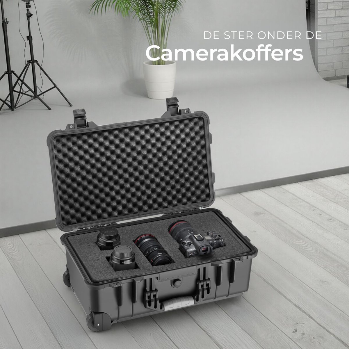 tectake Camera Koffer - Verrijdbaar met Telescoopgreep thumbnail 5