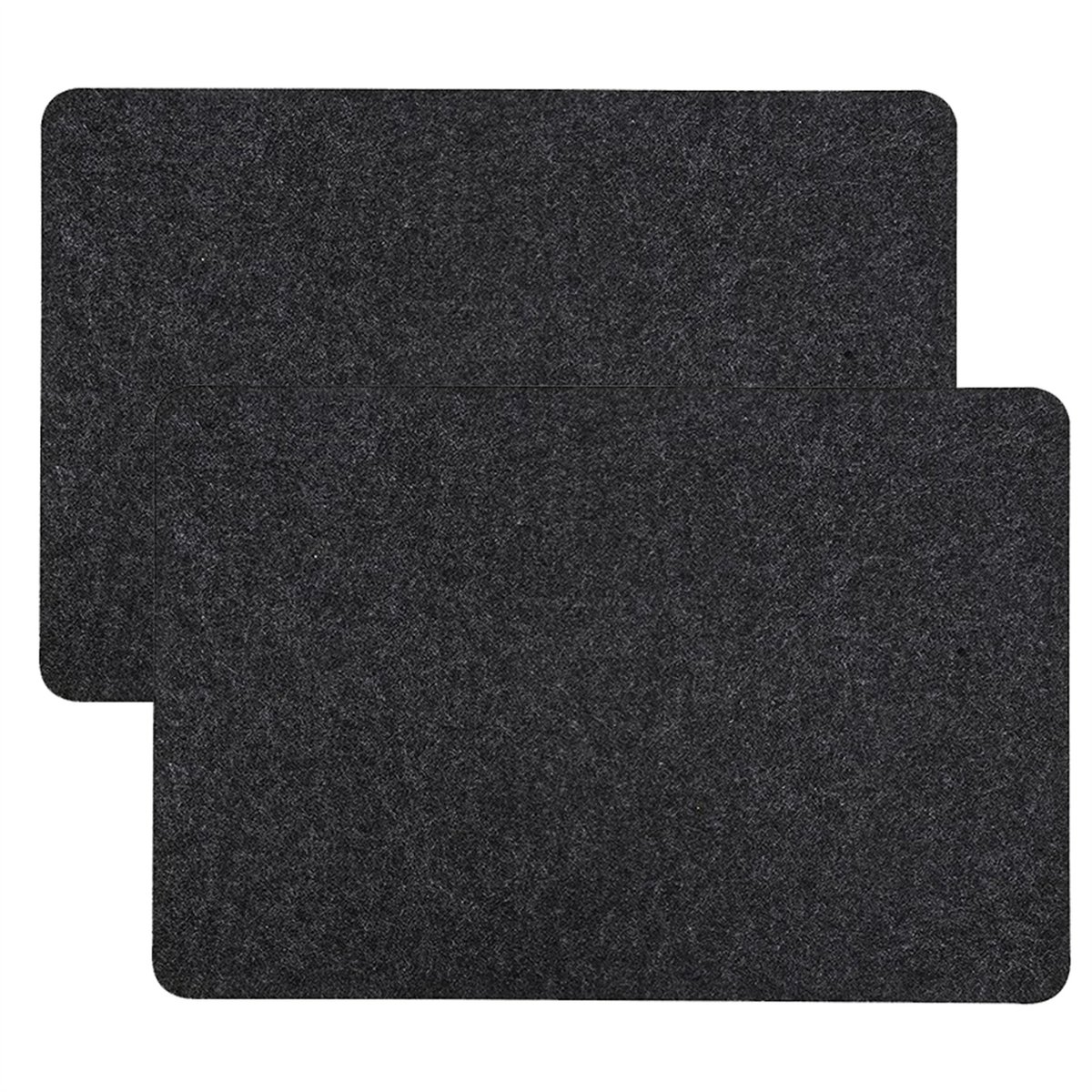 QTTVBTNA - Vilt Warmtemat - Isolatie en Antislip - Beschermmat voor aanrechtblad - Geschikt voor Kleine Apparaten - Donkergrijs - 44x30 cm - 2 Stuks