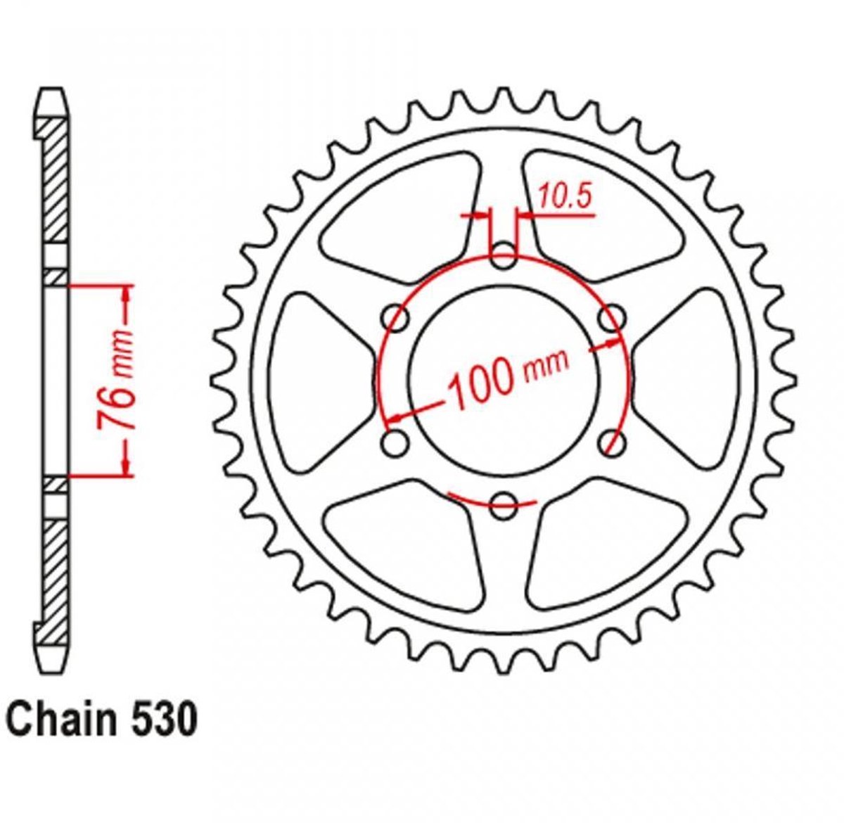 Couronne de transmission PBR pour Moto Husaberg 570 FE 2009 à 2012 825 45 C45 / 45dts P530 Al76mm Neuf