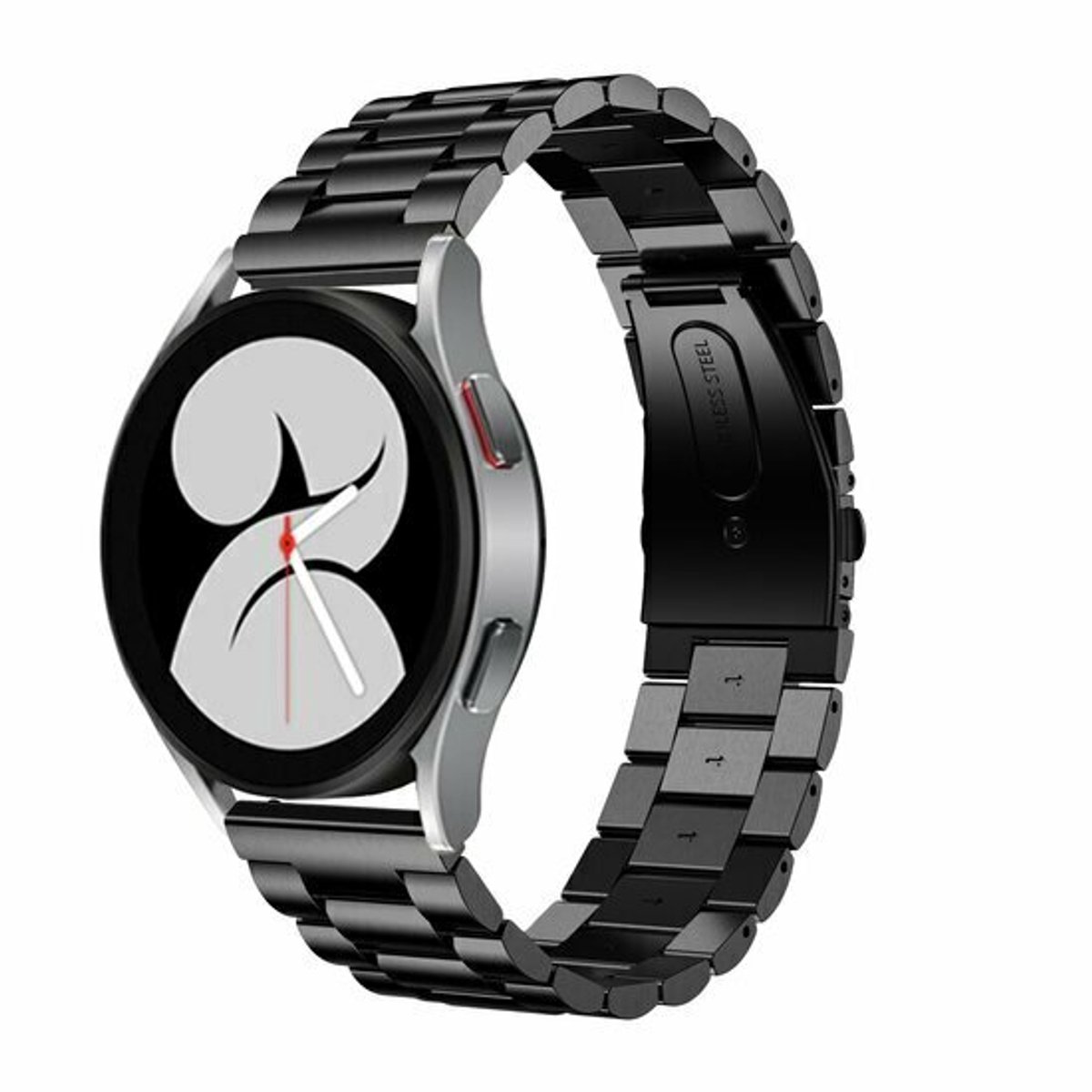 By Qubix - Geschikt voor Xiaomi Watch S4 - 41mm - Stalen schakelband - Zwart