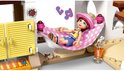 LEGO Friends minipop in roze hangmat met stippen in strandhuis.