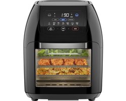 RVV® Airfryer xl - Airfryer xxl - Heteluchtfriteuse -10 Liter - XL familiemaat - Zwart- 31cm x 31cm x 38cm ‎