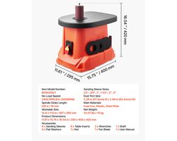 Oscillerende spindelschuurmachine, 2000 tpm tafelmodel met 6 hulzen (12,7–76,2 mm), 16 mm slag en 397 x 295 mm duurzame gietijzeren tafel voor het opknappen van meubels, ambachtelijk schuren en doe-het-zelf houtbewerkingsprojecten