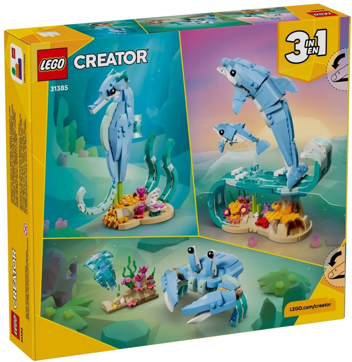 LEGO® Creator 3in1 Zeedieren: Prachtige Dolfijnen - Bouw Om tot een Zeepaardje of Krab - 31385 — afbeelding 9