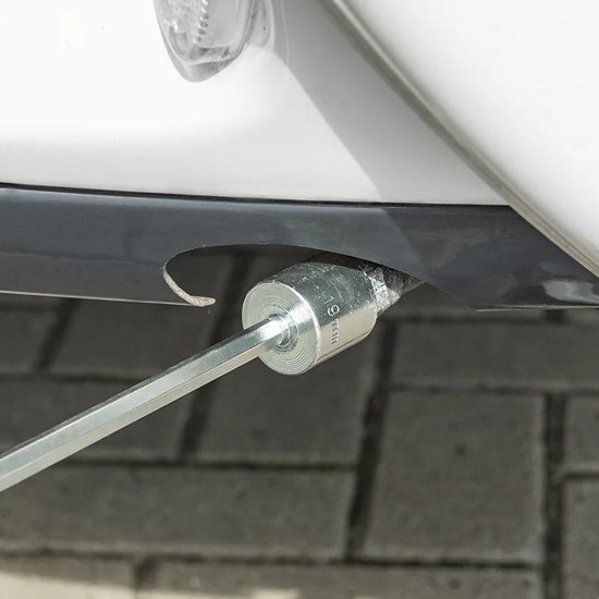 ProPlus Verlengadapter - 44 x 1.9 cm - Hoeksteun Uitdraaihulp - Pootuitdraaisteunsleutel - Geschikt voor bijna elk type caravan - Uitdraaisteun - Zilver van Merkloos — afbeelding 4
