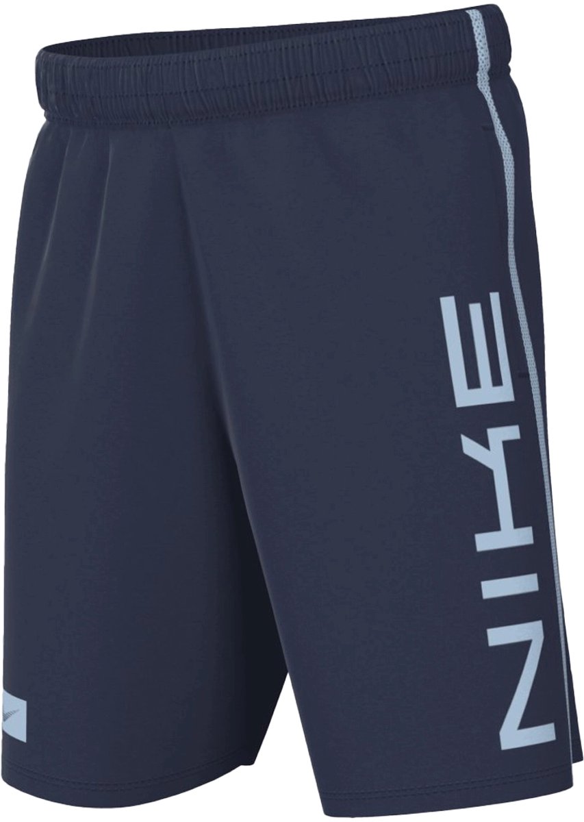 Nike multi dri-fit fleeceshorts kids in de kleur marine.