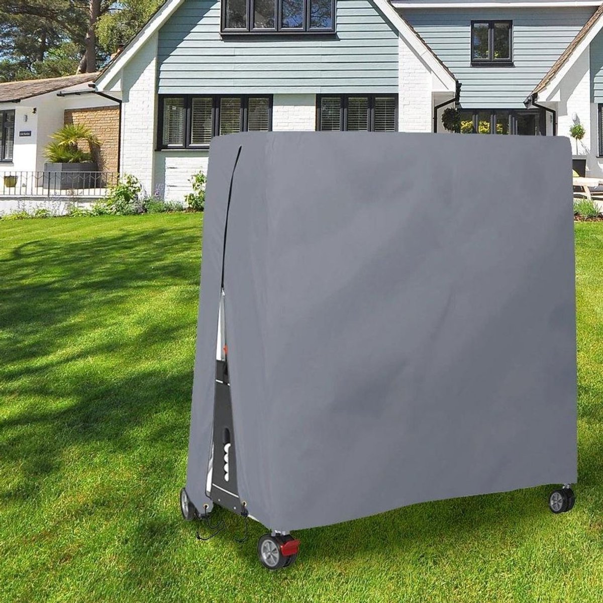 Waterdichte en stofbestendige hoes voor pingpongtafels voor buiten, 165x70x185cm, grijs.