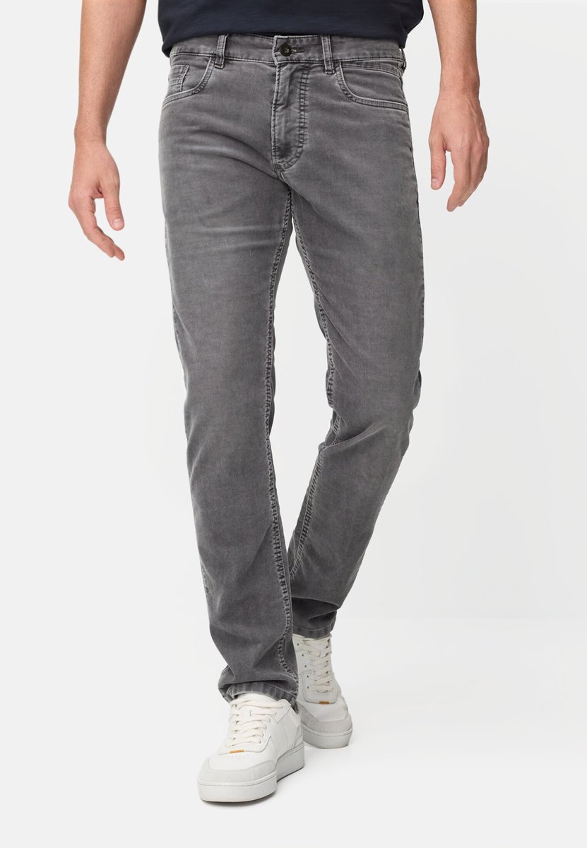 camel active Slim Fit 5-pocket broek - Maat menswear-32/34 - Steengrijs