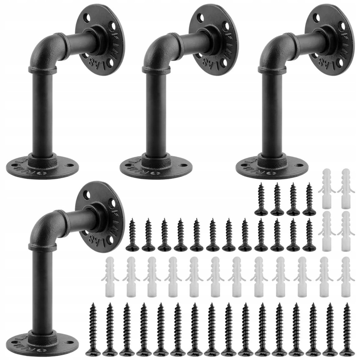 Industriële Wandplankbeugels - Zwart Metaal - 140x96mm