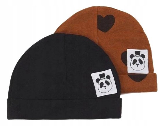 Mini bonnets bébé Rodini Basic Hartjes , lot de 2 - Taille 36/38