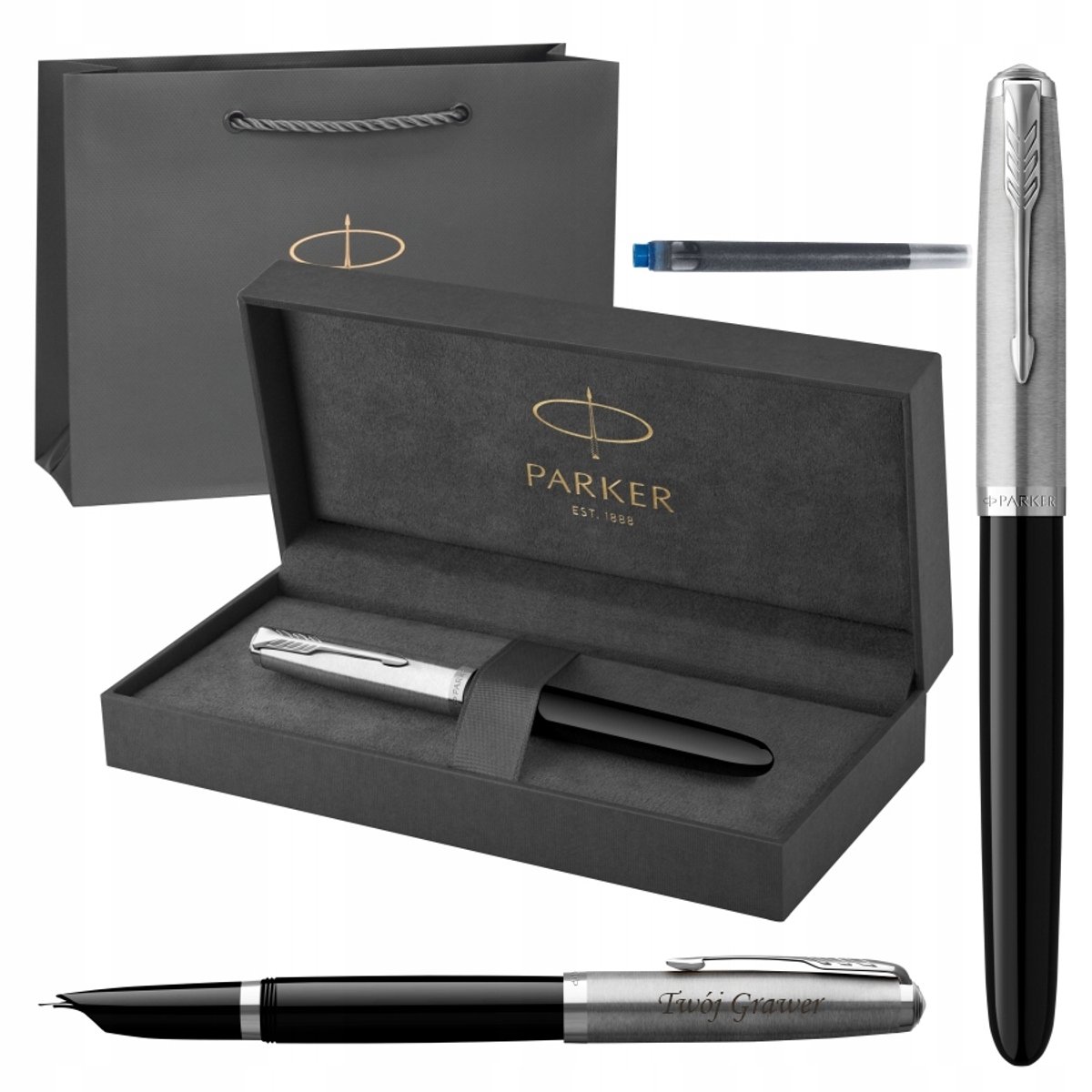 Elegant Merkloos Vulpen met Gravure - Perfect Cadeau voor Vaderdag