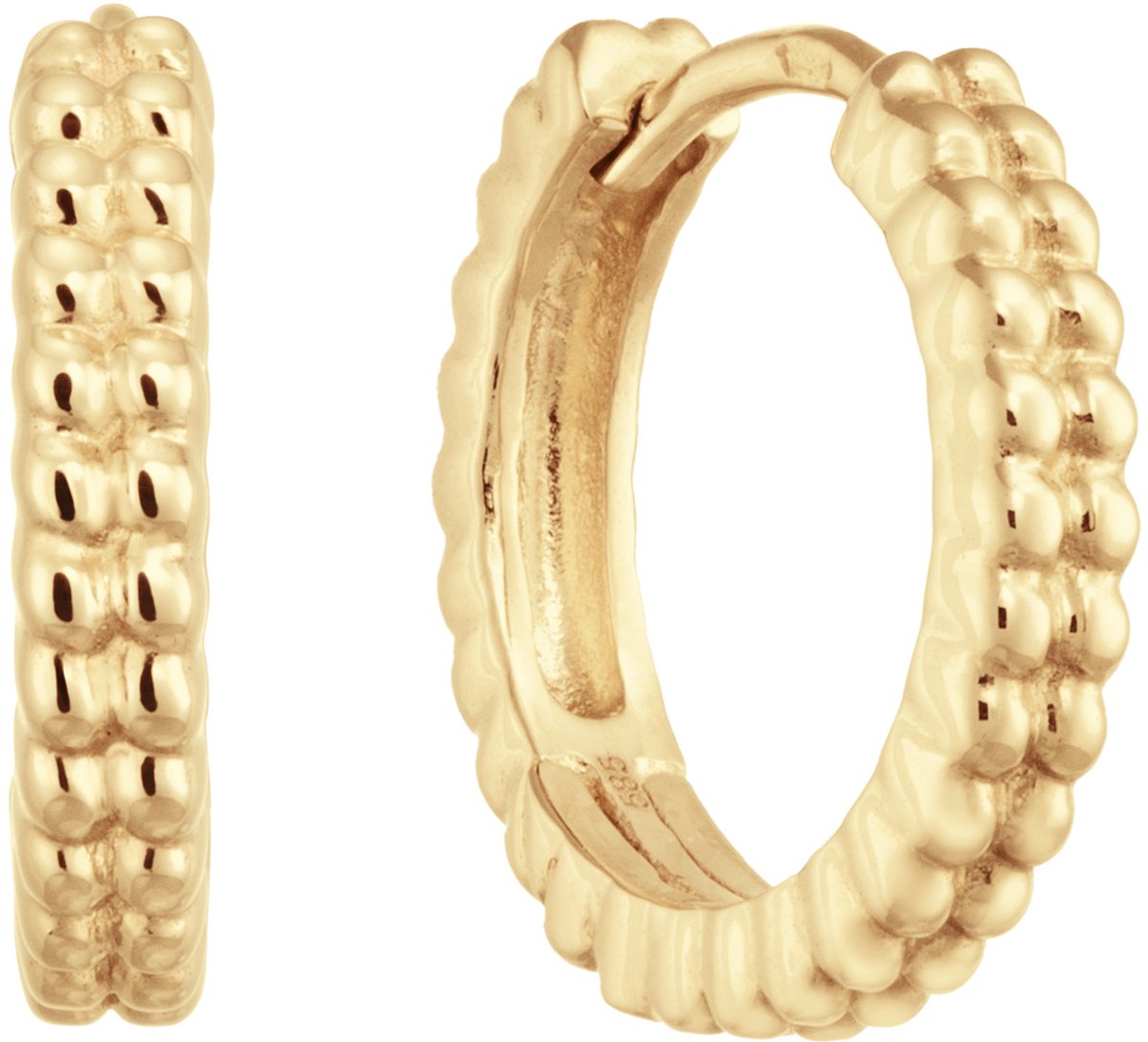 Glow 207.1223.00 Dames Oorbellen - Oorringen - Sieraad - 14 Karaat Goud - 15 mm lang