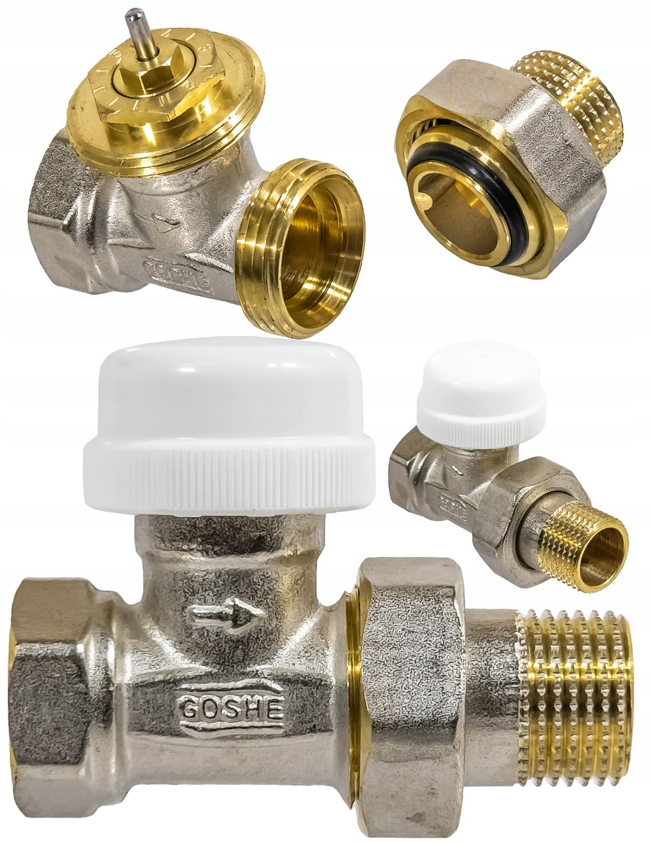 Thermostatische radiatorafsluiter 1/2" DN15 Recht met Flowregeling