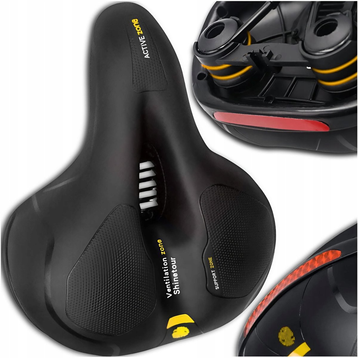 Comfortabele Fietssadel 20cm Breed Gel Ventilerend Dames Heren