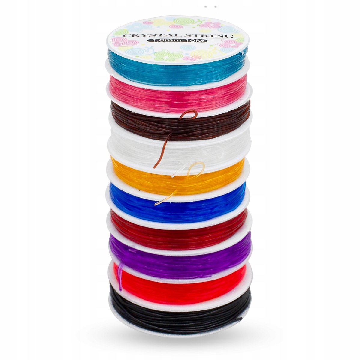 Elastisch Siliconen Garen voor Armbanden - 10 Rollen Mix, 1mm