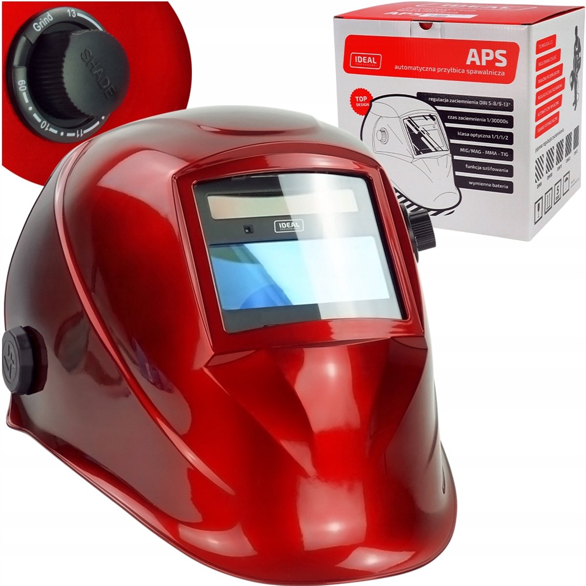 Automatisch Zelfdonkere Lashelm IDEAL APS 510G ROOD - MIG/MAG/MMA/TIG