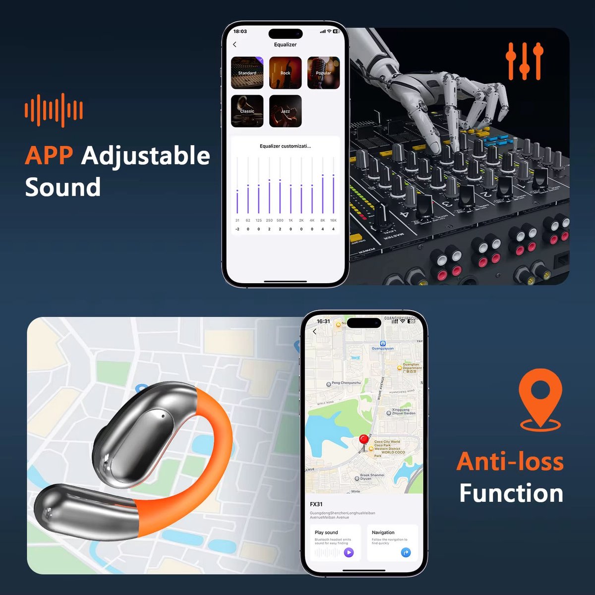 AI Vertaler Oordopjes - & ASMR-modus, Open-fit Hoofdtelefoon met App thumbnail 5