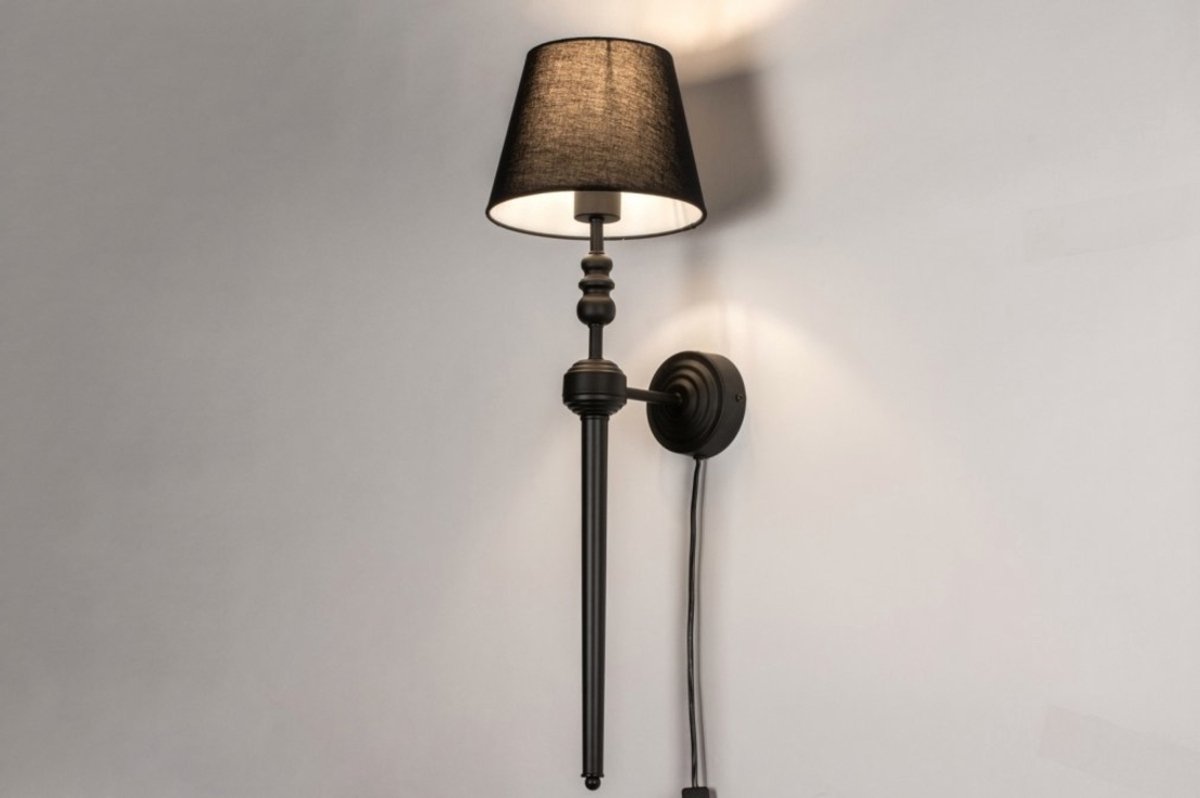 Lumidora Wandlamp 73795 - Voor binnen - MINKA - E27 - Zwart - Metaal