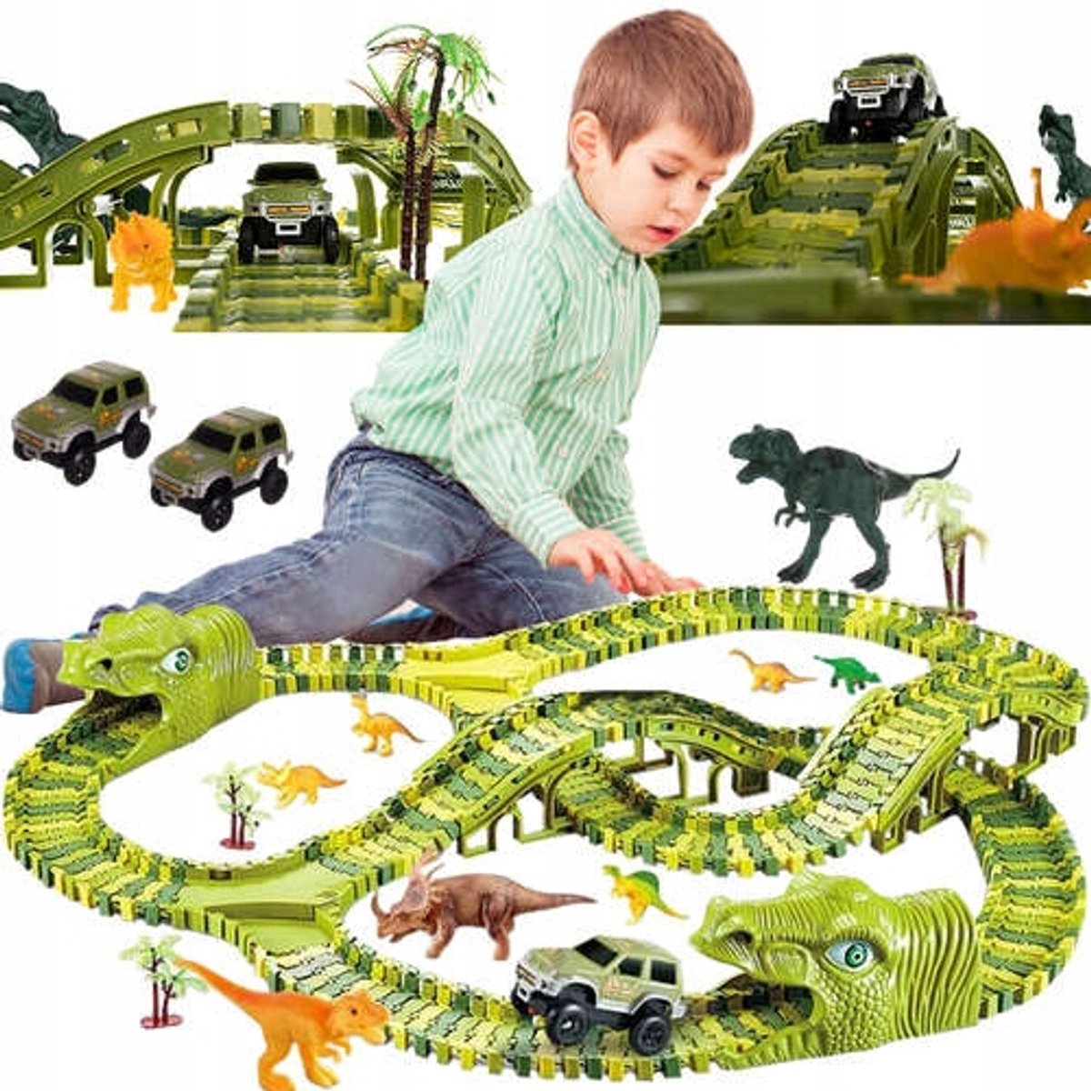 Dino Park Car Playground - 270 onderdelen, flexibel en uitbreidbaar