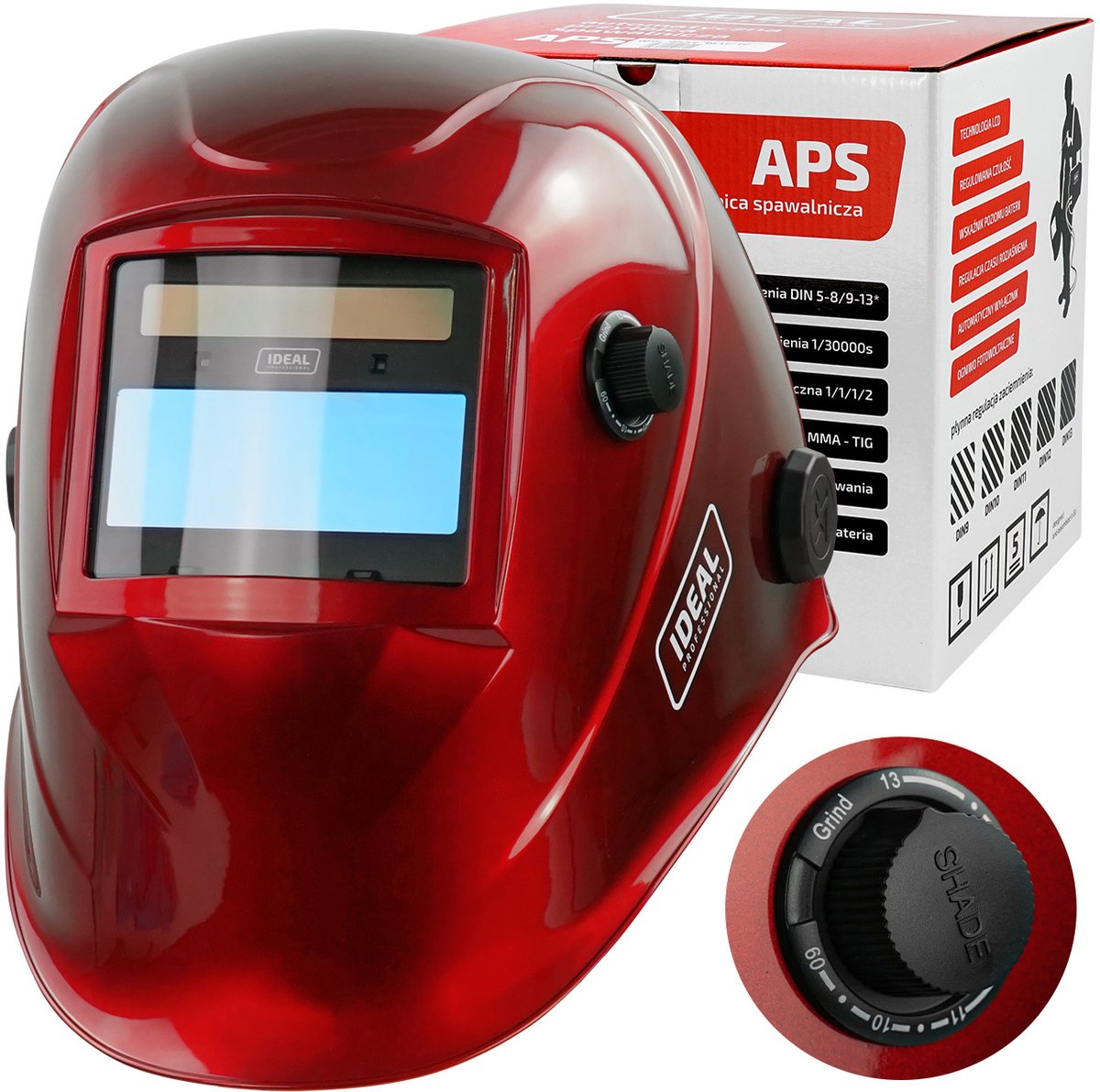 Automatische Lashelm Ideal APS 510 Rood - MIG, TIG, MMA