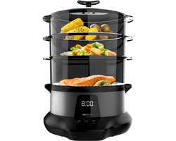Stoomkoker 1000W – Digitaal – 3 Containers – 1 L Rijstkom – Behoud Voedingsstoffen & Vitaminen –…