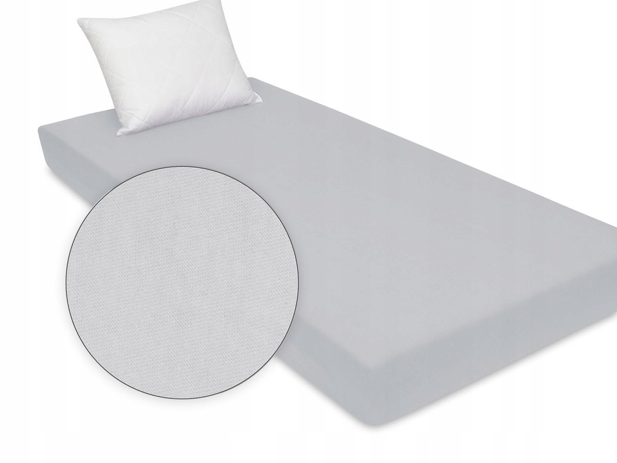 Merkloos Jersey Hoeslaken met Elastiek 70x140 cm - Grijs
