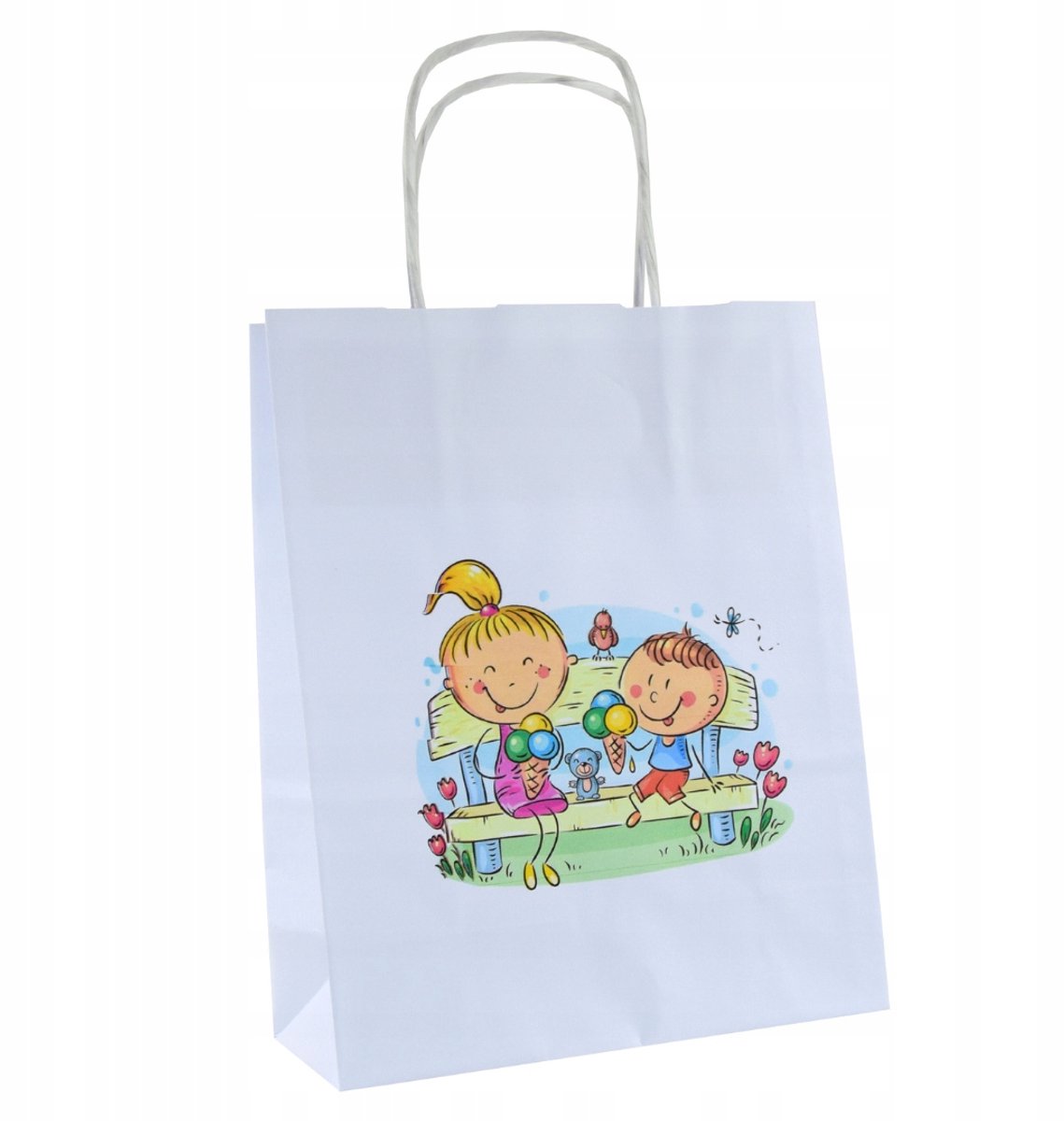 Papieren Cadeautas Kinderdag - 18x8x22cm - Leuk Ontwerp