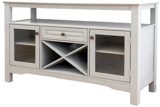 Gris Commode Multifonctionnelle MDF Laqué Beaucoup d'Espace de Rangement Salon Salle à Manger Bureau Moderne Elegant 116x40x82cm