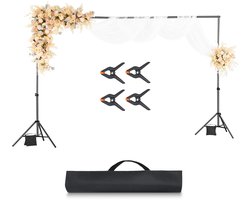 VEVOR Achtergrondstandaard Achtergrondsysteem Fotostudio Verstelbaar 198x300cm