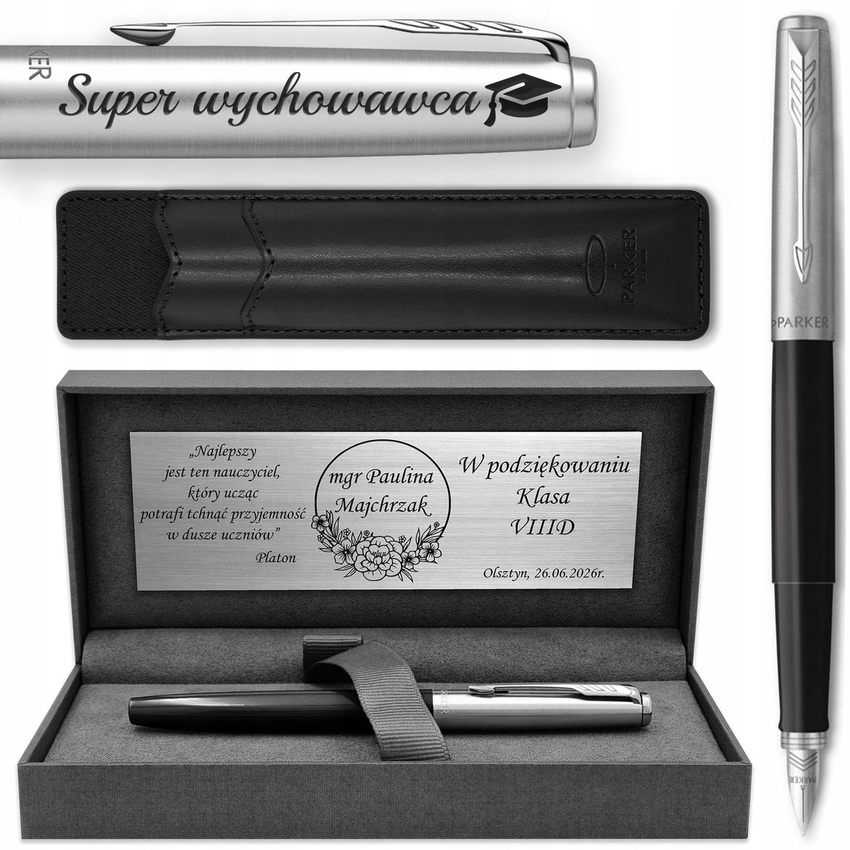 Parker Jotter 60 Vulpen Zwart met Etui - Gratis gravure