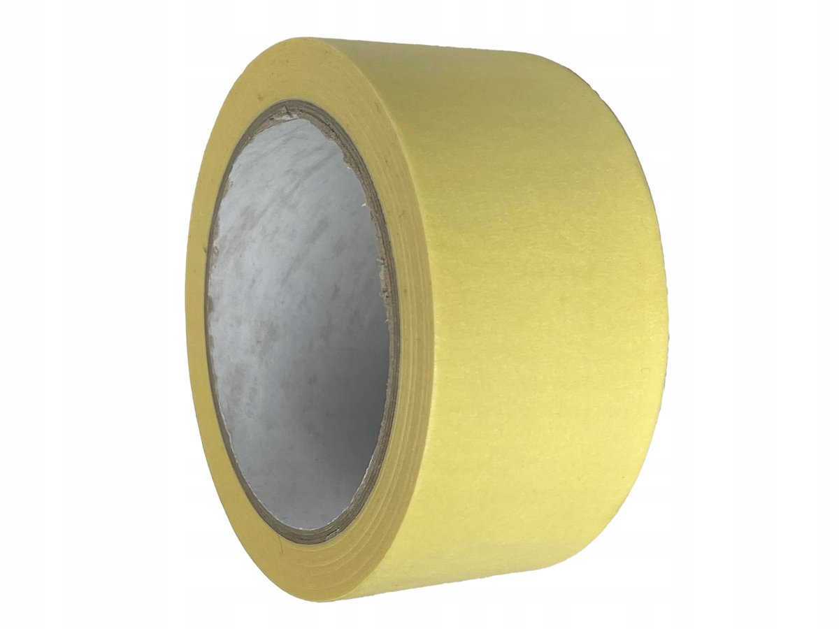 Afplaktape Schilder 48mm x 40m - Papier, Rubberlijm, Geel