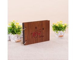 15 cm houten fotoalbum voor zelf maken - Ik hou van jou