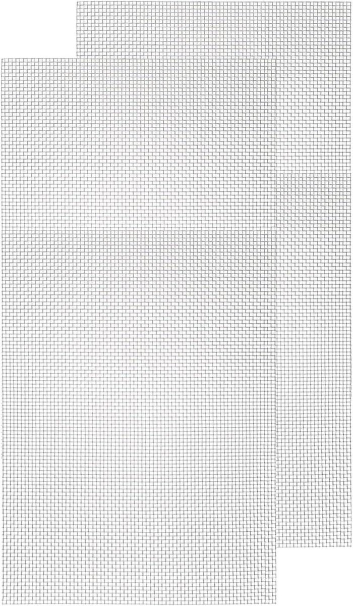 Ronte - Metalen Roosters van Roestvrij Staal 304 - Set van 2 - 23,6 x 11,8 cm - Ventilatie, Kooi, Tuin - Roestvrij - Filternet Scherm