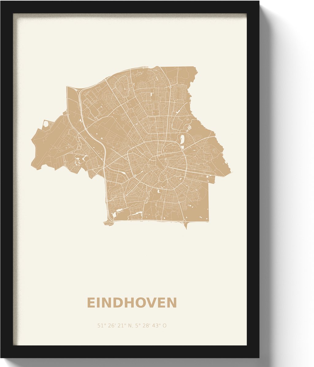 Poster Eindhoven A2 - 42 x 59,4 cm - Beige (Exclusief Lijst)
